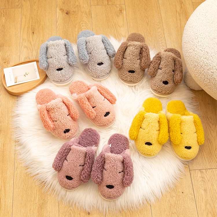 2020 New Style for Autumn and Winter Cute Cartoon Doll Outdoor Puppy Velvet Sandals Children&#039;s Fun Casual Home Slippers