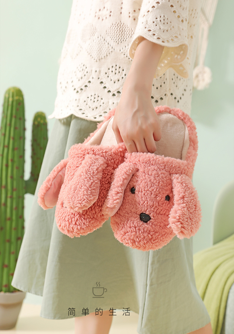 2020 New Style for Autumn and Winter Cute Cartoon Doll Outdoor Puppy Velvet Sandals Children's Fun Casual Home Slippers
