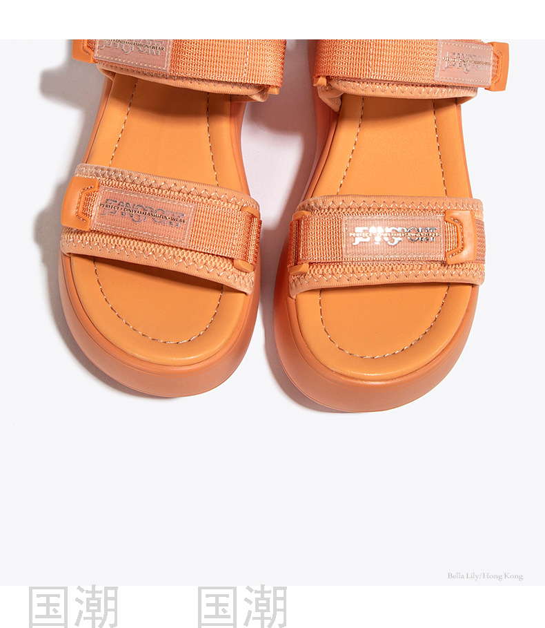 Fashionable Platform Platform Sandals for Women 2021 New Versatile Sports Style Velcro Roman Shoes Fashionable Tik 