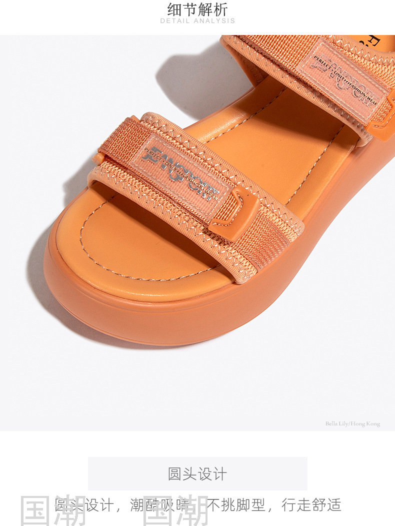 Fashionable Platform Platform Sandals for Women 2021 New Versatile Sports Style Velcro Roman Shoes Fashionable Tik 