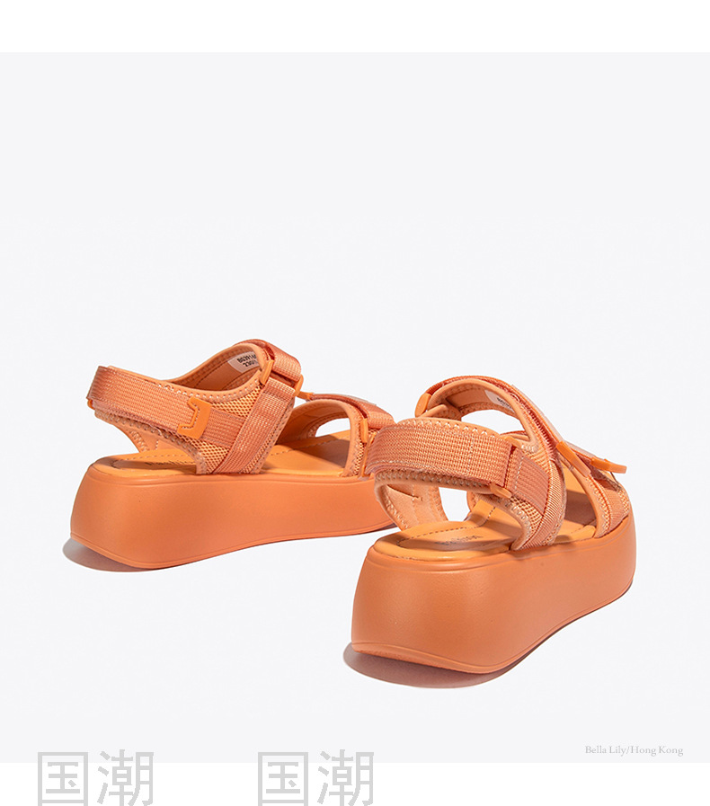 Fashionable Platform Platform Sandals for Women 2021 New Versatile Sports Style Velcro Roman Shoes Fashionable Tik 
