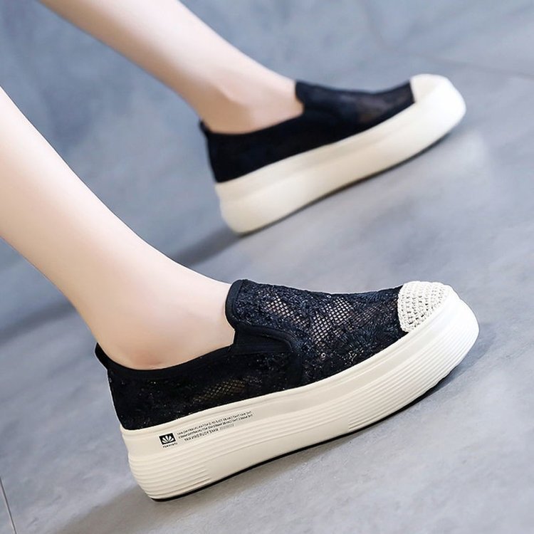 2021 Summer New Mesh Lace Fisherman Shoes Hollow Sandals Platform Casual Shoes Cross-Border Platform Shoes