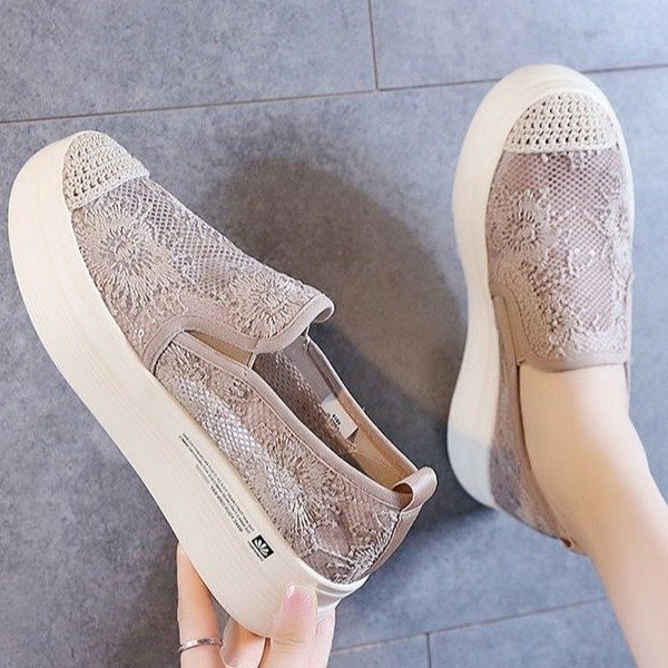 2021 Summer New Mesh Lace Fisherman Shoes Hollow Sandals Platform Casual Shoes Cross-Border Platform Shoes
