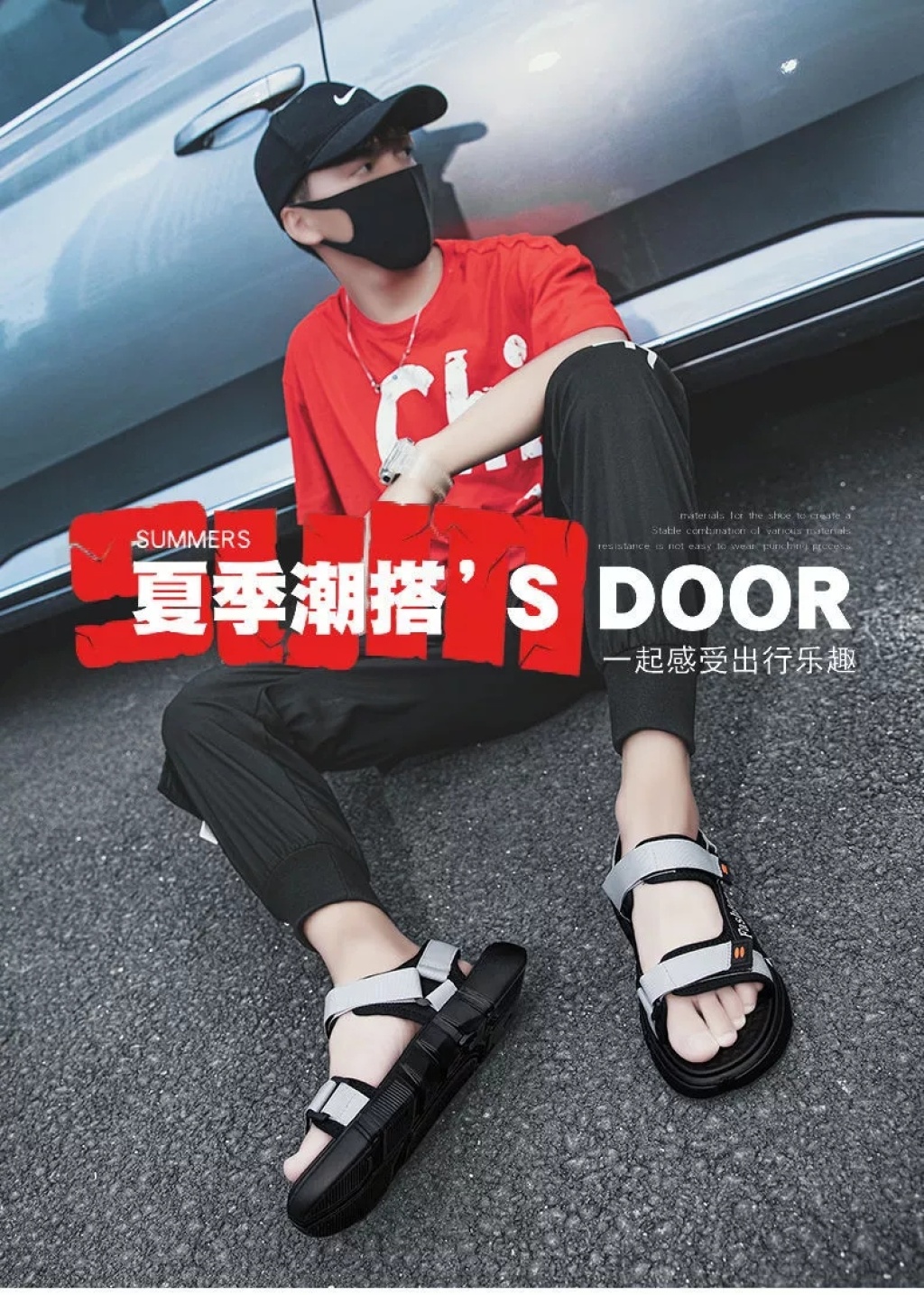 Sandals Men's Ins Trendy Summer Student Youth Vietnam Roman Sports One Pair of Shoes for Two Uses Driving Beach Shoes