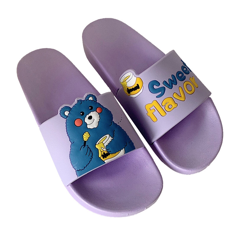 Women&#039;s Summer Indoor Bath Ins Style Girl Heart Student Flat Cute Bear Sandals Foreign Trade