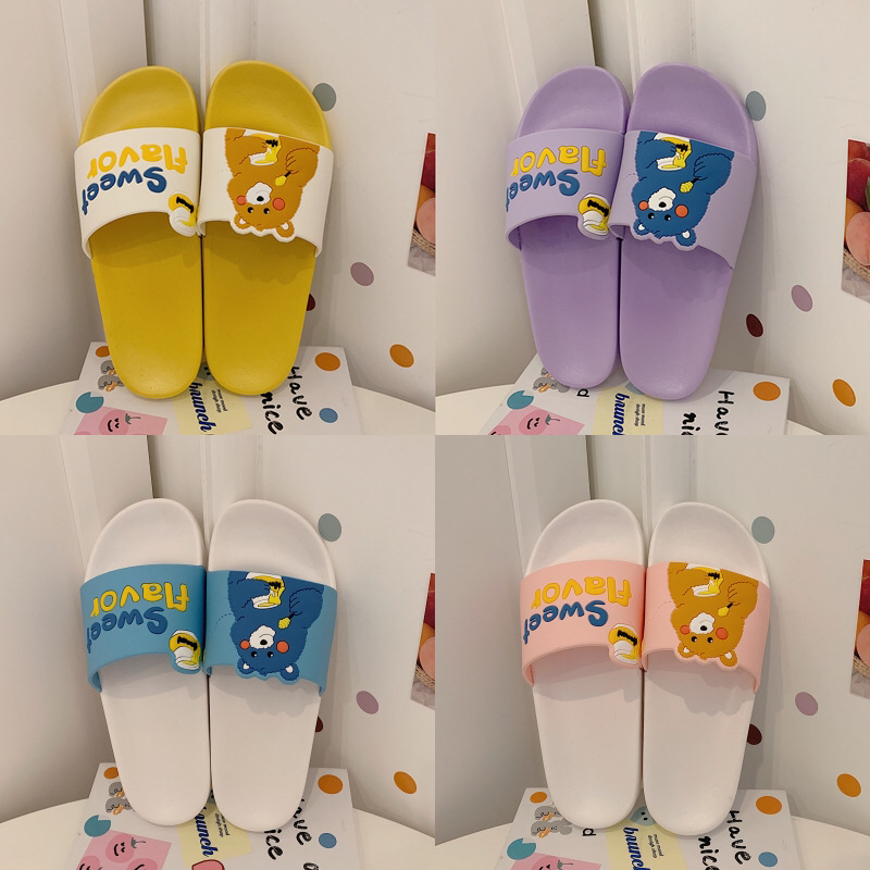 Women's Summer Indoor Bath Ins Style Girl Heart Student Flat Cute Bear Sandals Foreign Trade