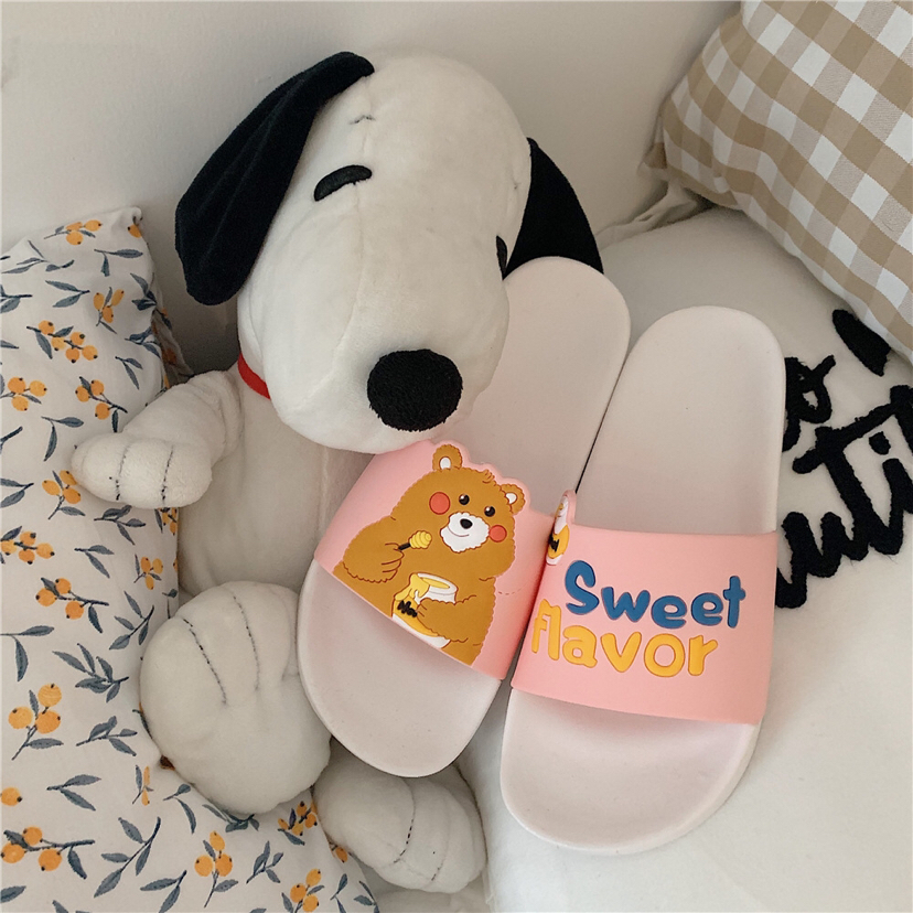Women's Summer Indoor Bath Ins Style Girl Heart Student Flat Cute Bear Sandals Foreign Trade