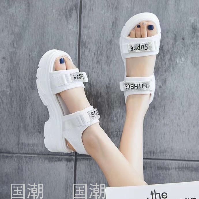 Women's Diamond Sandals Sports Shoes Summer Height Increasing Casual Outdoor Fashion Platform Beach Shoes Thin Women