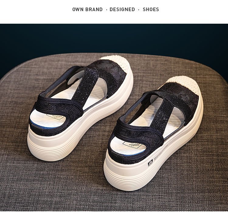 2021 Summer Autumn Style Platform Platform Lace Slip-on Lofter Loafers Sandals Breathable Mesh Hollow Fisherman Shoes for Women 2021 Summer Autumn Style Platform Platform Lace Slip-on Lofter Loafers Sandals Breathable Mesh Hollow Fisherman Shoes for Women
