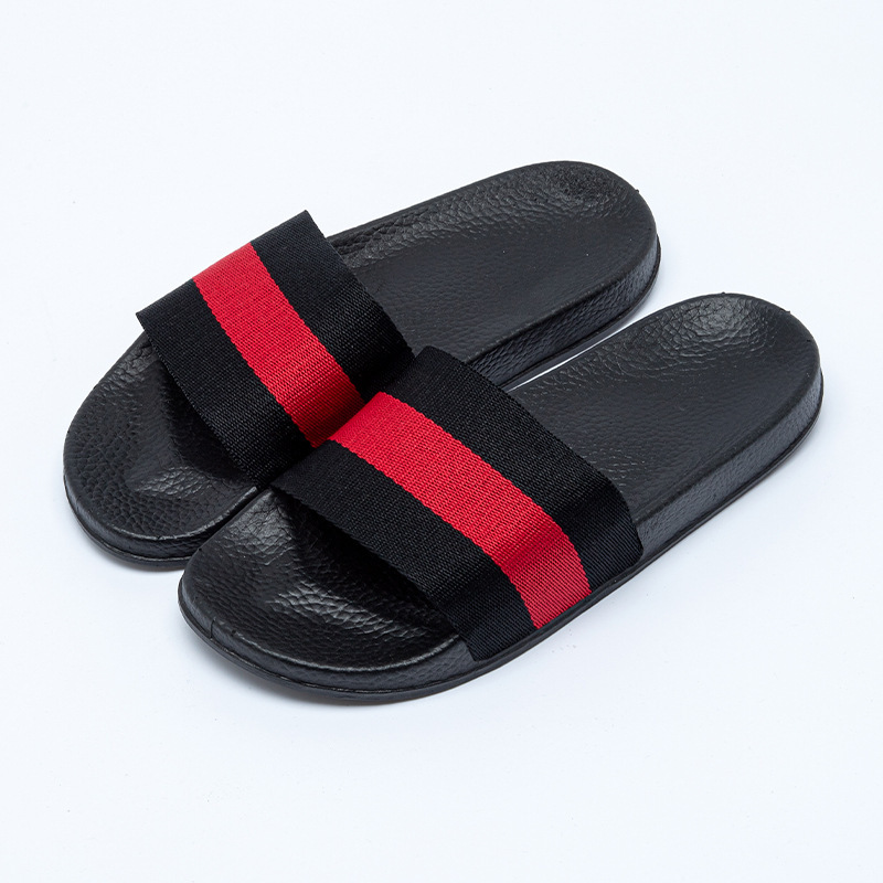 Fashion Brand Striped Slippers Summer Home Indoor Bathroom Bath Soft Bottom Home Ribbon outside Couples Sandals Men