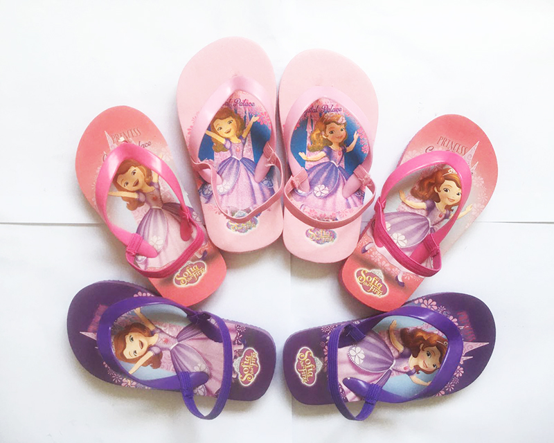 Foreign Trade Cartoon Disney Printed Pattern Children Toddler Sandals Beach Flip Flops in Stock Summer Slippers