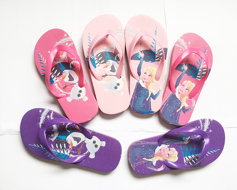 Foreign Trade Cartoon Disney Printed Pattern Children Toddler Sandals Beach Flip Flops in Stock Summer Slippers