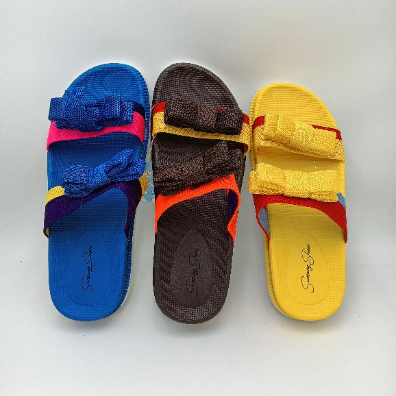 New Summer Thick Bottom Double Strap Flying Woven Surface Bow Outer Wear Ladies' Sandals Waterproof Beach Word Fashion Shoes New Summer Thick Bottom Double Strap Flying Woven Surface Bow Outer Wear Ladies' Sandals Waterproof Beach Word Fashion Shoes