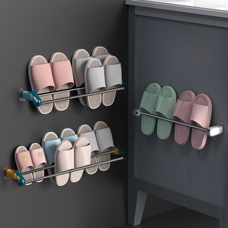 Bathroom Slipper Rack Wall Hanging Wall Toilet Shoe Storage Fantastic Bathroom Punch-Free Shoe Rack Storage Rack