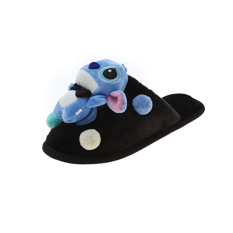 Korean Style Winter Cute Fashion Cartoon Plush Closed Toe Home Slippers Doll Woolen Slipper Student Fashion Slippers Female H