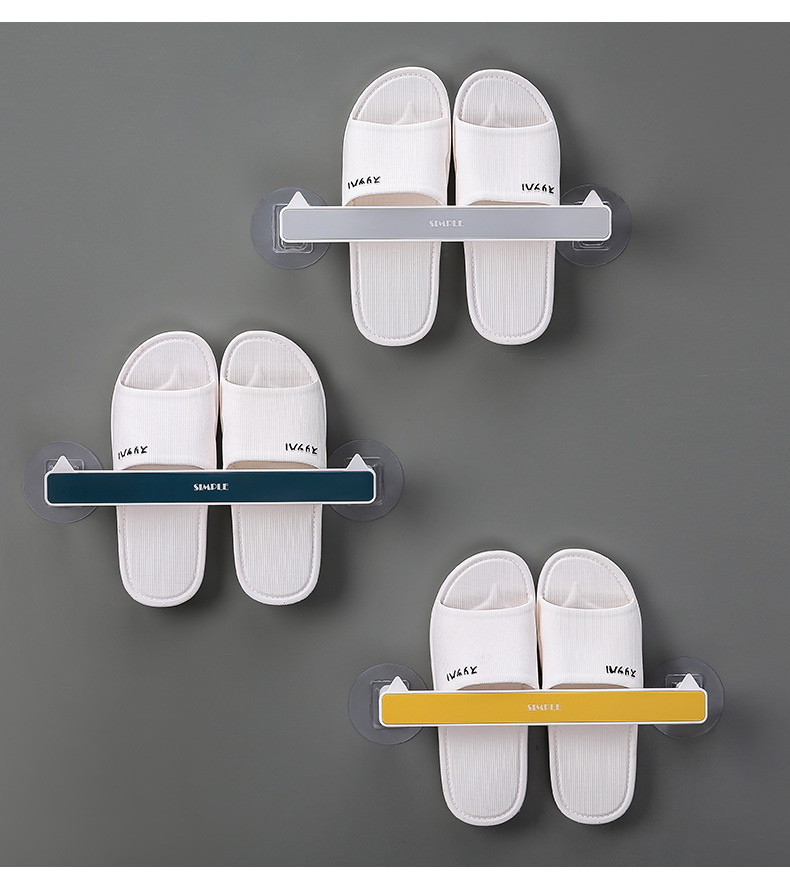Bathroom Rack Wall-Mounted Student Dormitory Bathroom Punch-Free Bath Towel Rack Washing Household Slipper Rack