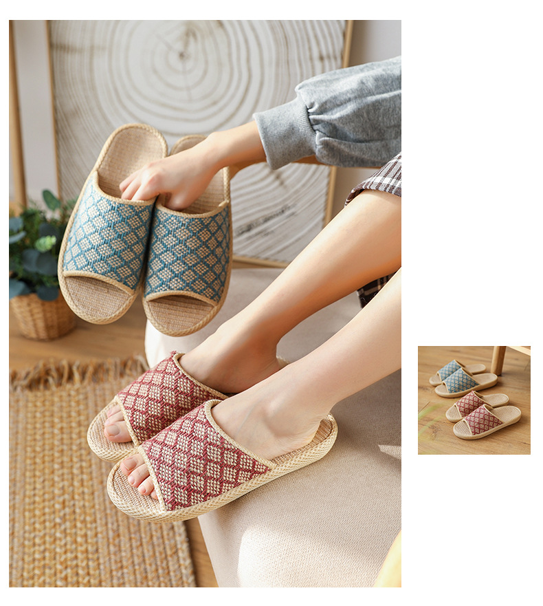 Japanese Style Eva Non-Slip Slipper Indoor Home Linen Slippers Four Seasons Home Cotton Linen Couple Slippers Non-Stinky Feet Japanese Style Eva Non-Slip Slipper Indoor Home Linen Slippers Four Seasons Home Cotton Linen Couple Slippers Non-Stinky Feet
