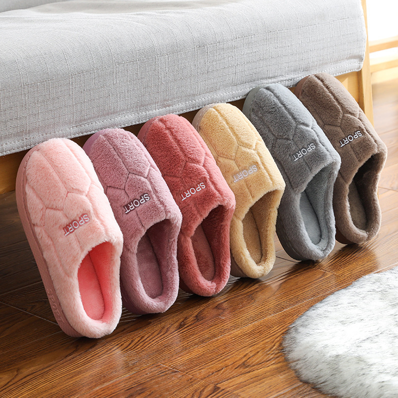 2021 New Style Drooping Home Slippers Women&#039;s Outdoor Indoor Bathroom Non-Slip Soft Soled Cotton Slipper Winter Home Men