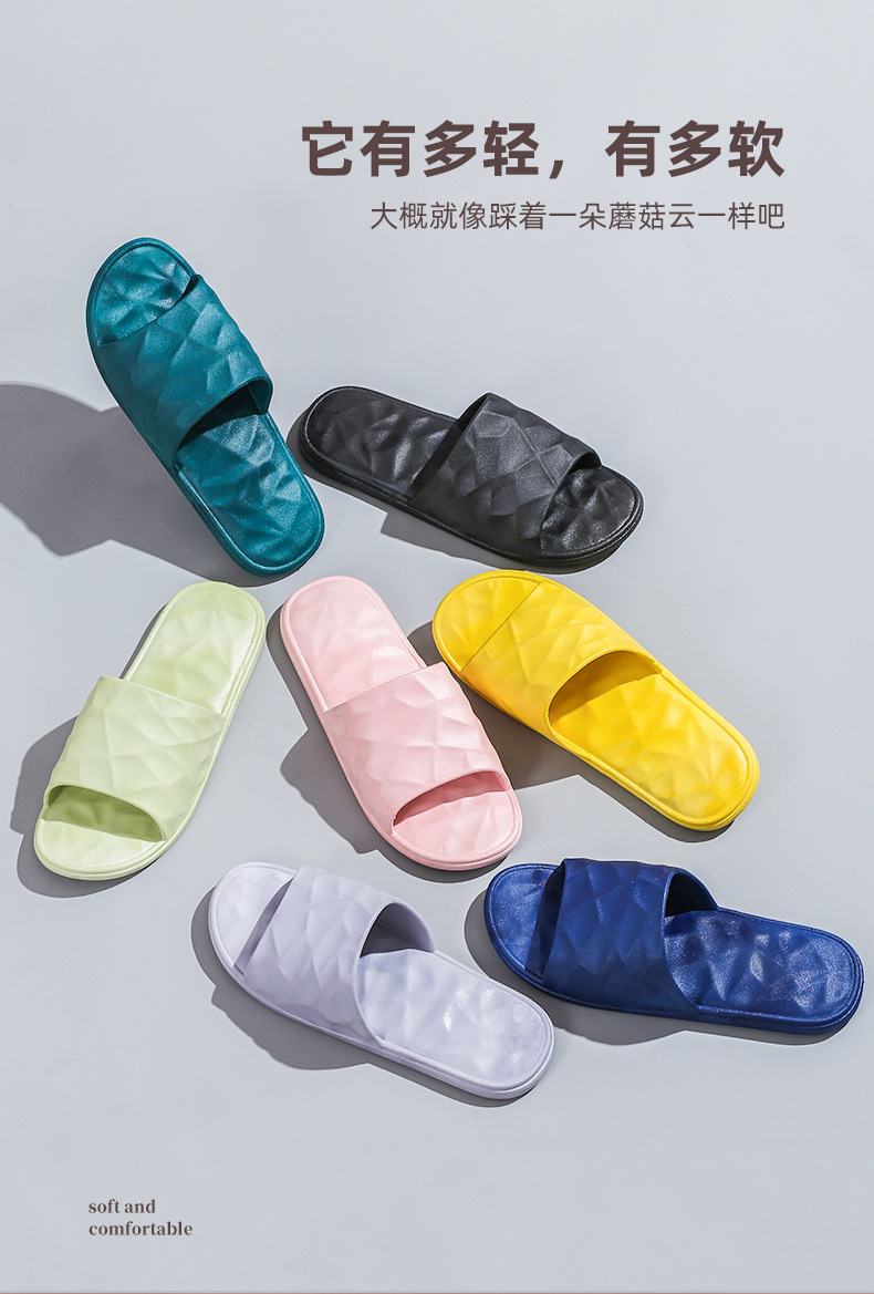 2021 New Style Drooping Home Slippers Women's Outdoor Indoor Bathroom Non-Slip Soft Soled Cotton Slipper Winter Home Men