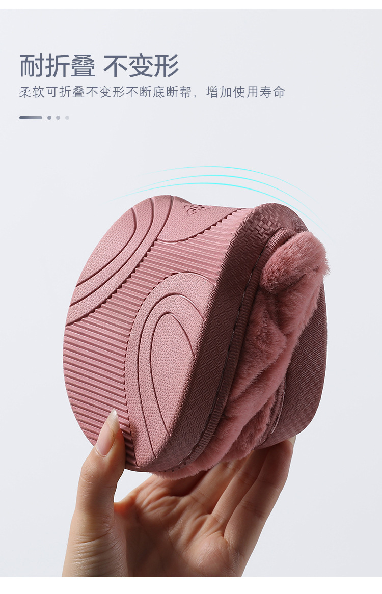 2021 New Style Drooping Home Slippers Women's Outdoor Indoor Bathroom Non-Slip Soft Soled Cotton Slipper Winter Home Men