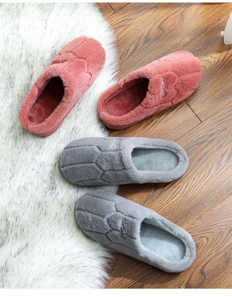 2021 New Style Drooping Home Slippers Women's Outdoor Indoor Bathroom Non-Slip Soft Soled Cotton Slipper Winter Home Men