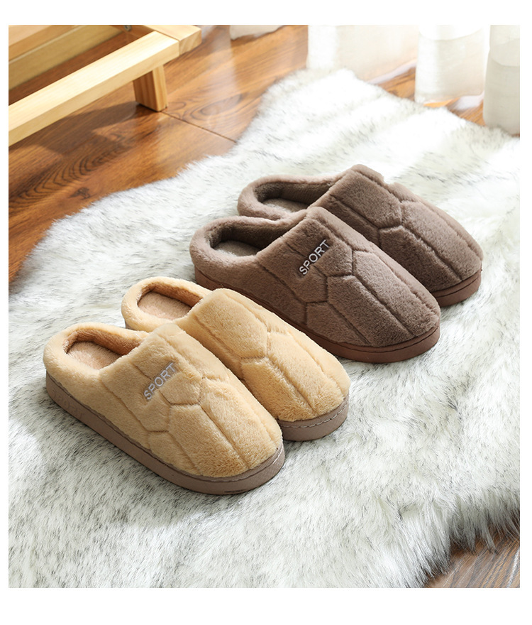 2021 New Style Drooping Home Slippers Women's Outdoor Indoor Bathroom Non-Slip Soft Soled Cotton Slipper Winter Home Men