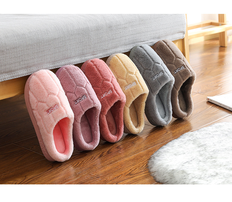 2021 New Style Drooping Home Slippers Women's Outdoor Indoor Bathroom Non-Slip Soft Soled Cotton Slipper Winter Home Men