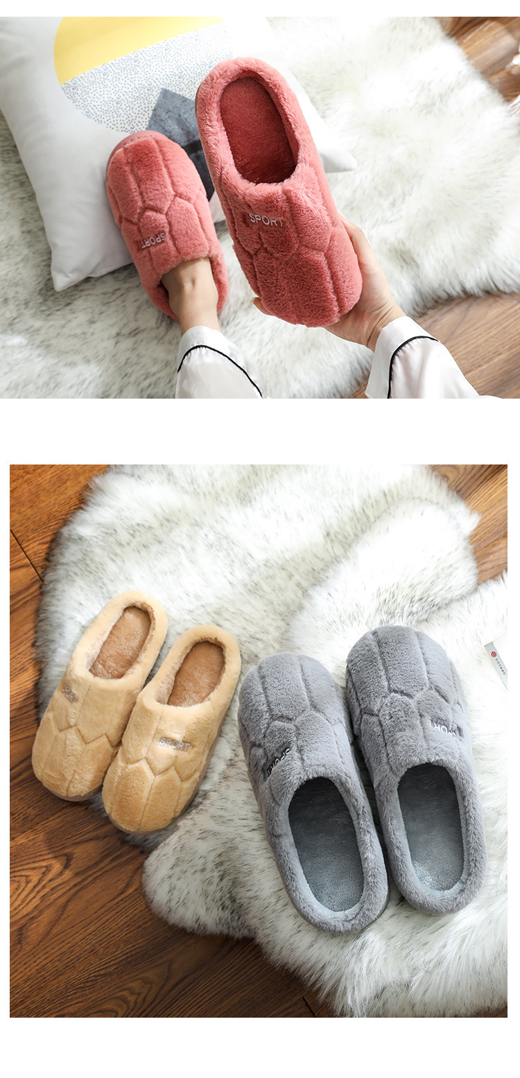 2021 New Style Drooping Home Slippers Women's Outdoor Indoor Bathroom Non-Slip Soft Soled Cotton Slipper Winter Home Men