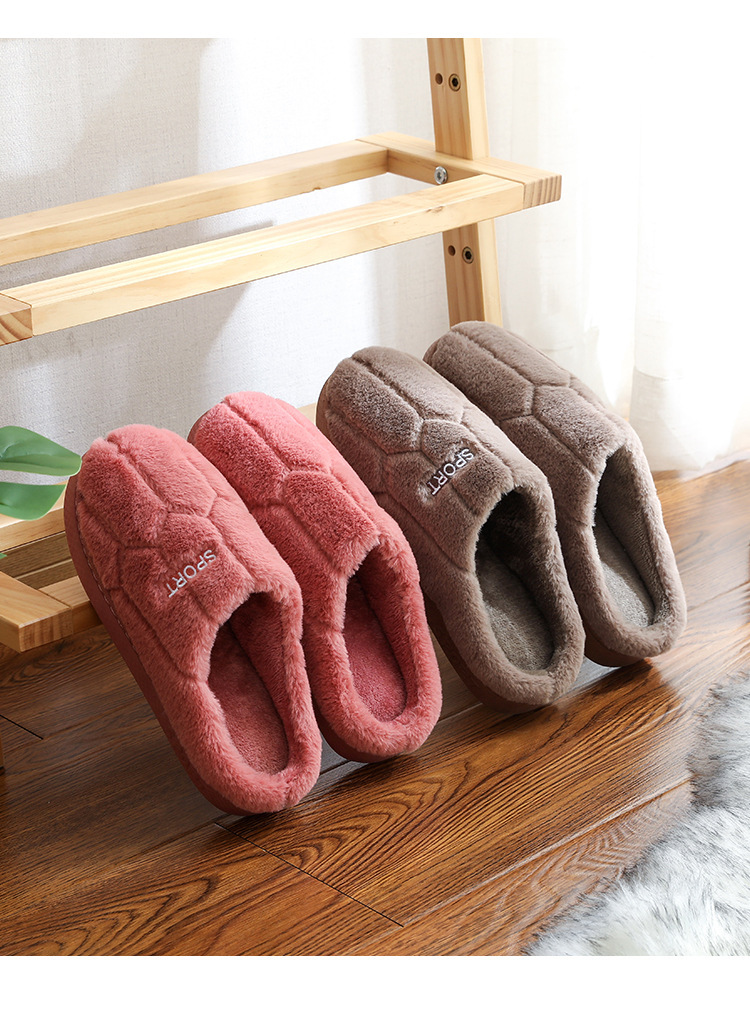 2021 New Style Drooping Home Slippers Women's Outdoor Indoor Bathroom Non-Slip Soft Soled Cotton Slipper Winter Home Men
