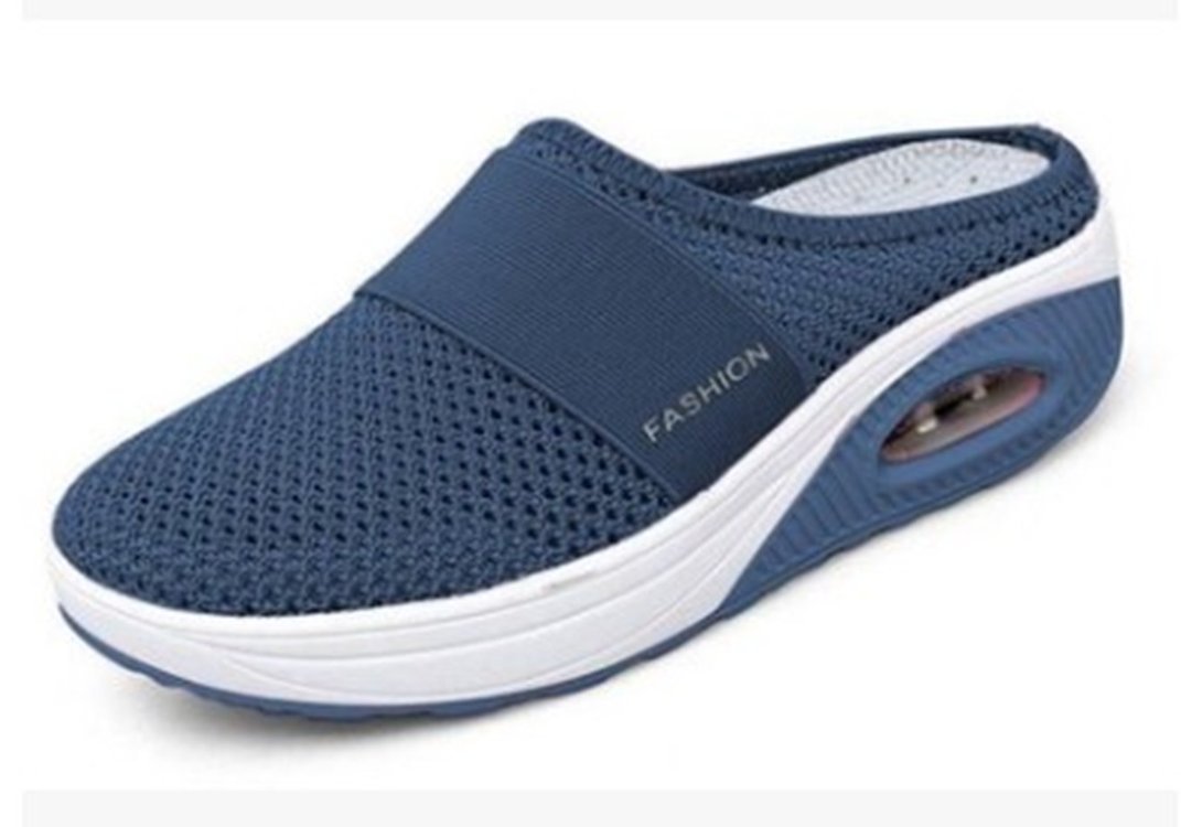 Foreign Trade Large Size Heel-Free Slip-on Ladies' Lazy Platform Air Cushion Hollow Mesh Surface Breathable Closed Toe Semi Slipper Women's Shoes Foreign Trade Large Size Heel-Free Slip-on Ladies' Lazy Platform Air Cushion Hollow Mesh Surface Breathable Closed Toe Semi Slipper Women's Shoes