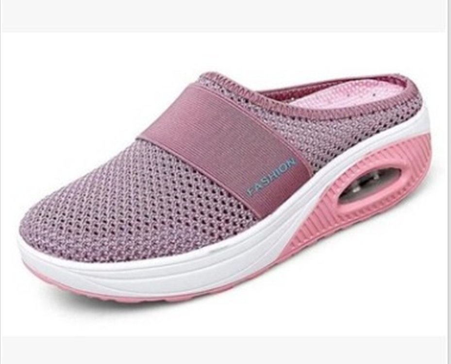 Foreign Trade Large Size Heel-Free Slip-on Ladies' Lazy Platform Air Cushion Hollow Mesh Surface Breathable Closed Toe Semi Slipper Women's Shoes Foreign Trade Large Size Heel-Free Slip-on Ladies' Lazy Platform Air Cushion Hollow Mesh Surface Breathable Closed Toe Semi Slipper Women's Shoes