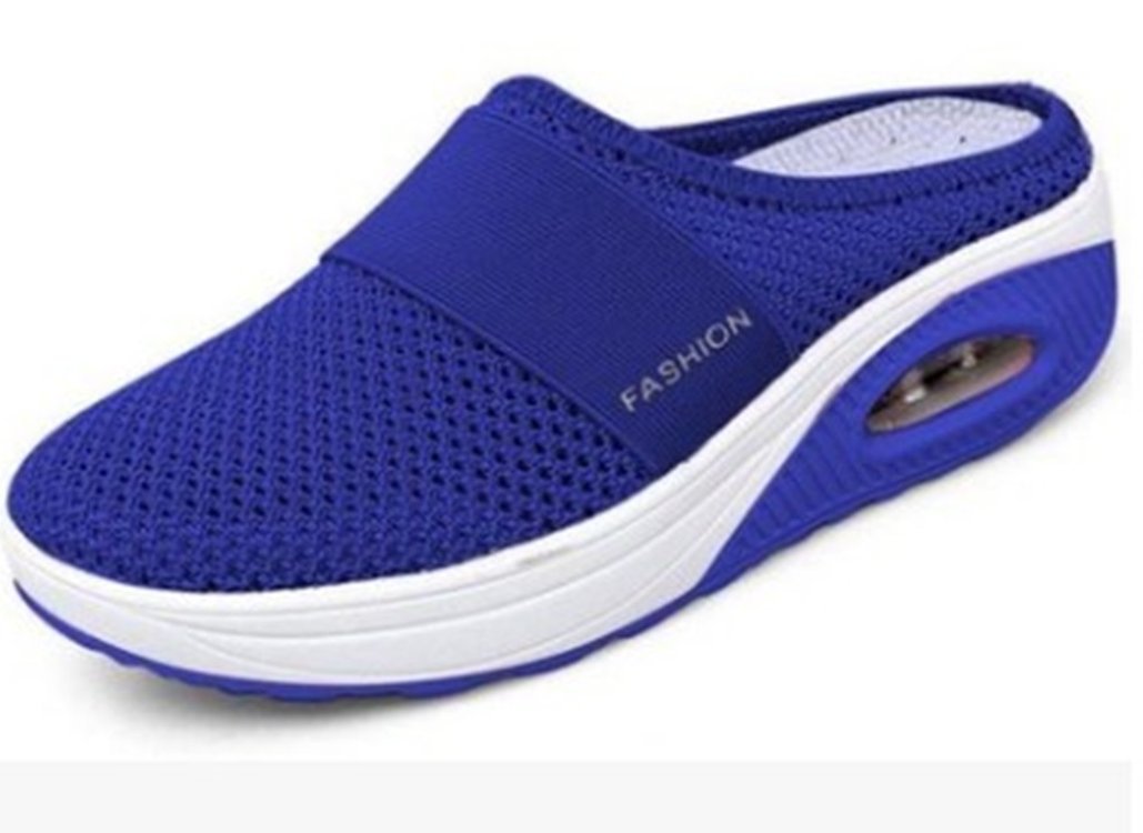 Foreign Trade Large Size Heel-Free Slip-on Ladies' Lazy Platform Air Cushion Hollow Mesh Surface Breathable Closed Toe Semi Slipper Women's Shoes Foreign Trade Large Size Heel-Free Slip-on Ladies' Lazy Platform Air Cushion Hollow Mesh Surface Breathable Closed Toe Semi Slipper Women's Shoes