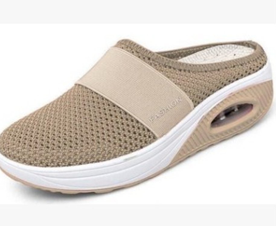 Foreign Trade Large Size Heel-Free Slip-on Ladies' Lazy Platform Air Cushion Hollow Mesh Surface Breathable Closed Toe Semi Slipper Women's Shoes Foreign Trade Large Size Heel-Free Slip-on Ladies' Lazy Platform Air Cushion Hollow Mesh Surface Breathable Closed Toe Semi Slipper Women's Shoes