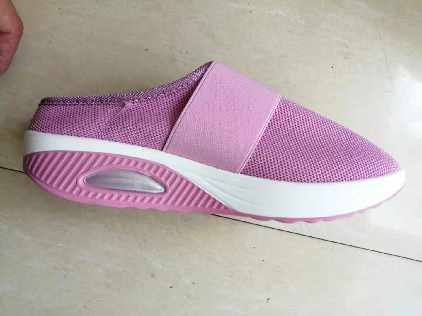Foreign Trade Large Size Heel-Free Slip-on Ladies' Lazy Platform Air Cushion Hollow Mesh Surface Breathable Closed Toe Semi Slipper Women's Shoes Foreign Trade Large Size Heel-Free Slip-on Ladies' Lazy Platform Air Cushion Hollow Mesh Surface Breathable Closed Toe Semi Slipper Women's Shoes