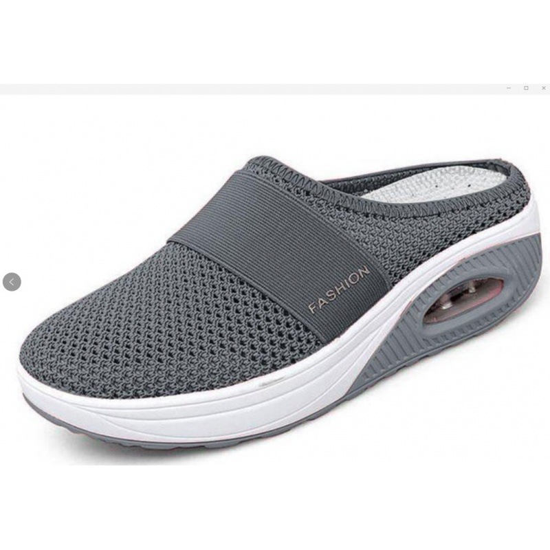Foreign Trade Large Size Heel-Free Slip-on Ladies' Lazy Platform Air Cushion Hollow Mesh Surface Breathable Closed Toe Semi Slipper Women's Shoes Foreign Trade Large Size Heel-Free Slip-on Ladies' Lazy Platform Air Cushion Hollow Mesh Surface Breathable Closed Toe Semi Slipper Women's Shoes