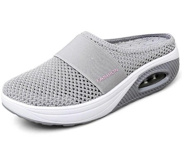 Foreign Trade Large Size Heel-Free Slip-on Ladies' Lazy Platform Air Cushion Hollow Mesh Surface Breathable Closed Toe Semi Slipper Women's Shoes Foreign Trade Large Size Heel-Free Slip-on Ladies' Lazy Platform Air Cushion Hollow Mesh Surface Breathable Closed Toe Semi Slipper Women's Shoes