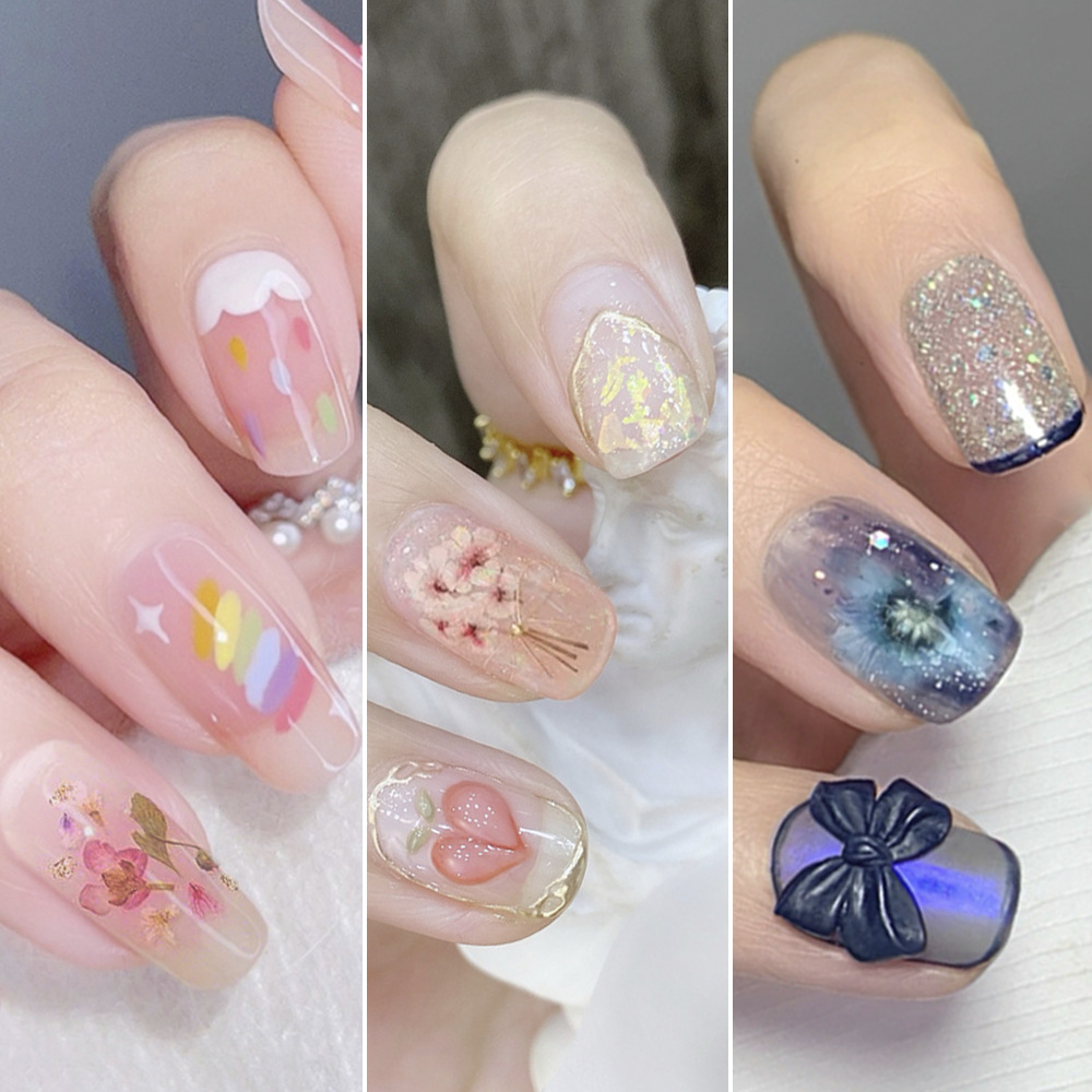 Cross-Border Hot Nail Ornament Wholesale 12 Colors Starry Sky Little Daisy Lace Preserved Fresh Flower Real Flower Nail Beauty Dried Flowers