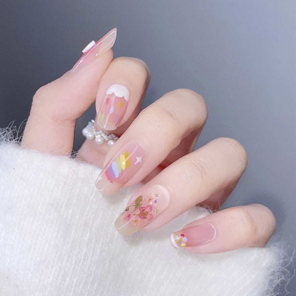 Cross-Border Hot Nail Ornament Wholesale 12 Colors Starry Sky Little Daisy Lace Preserved Fresh Flower Real Flower Nail Beauty Dried Flowers
