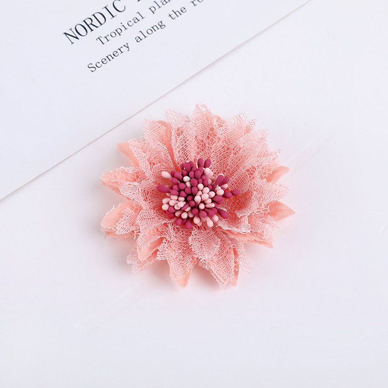 Korean Style DIY Lace Fabric Handmade Flower Headwear Hair Accessories Brooch Shoes and Hats Accessories Ornament Factory Direct Supply