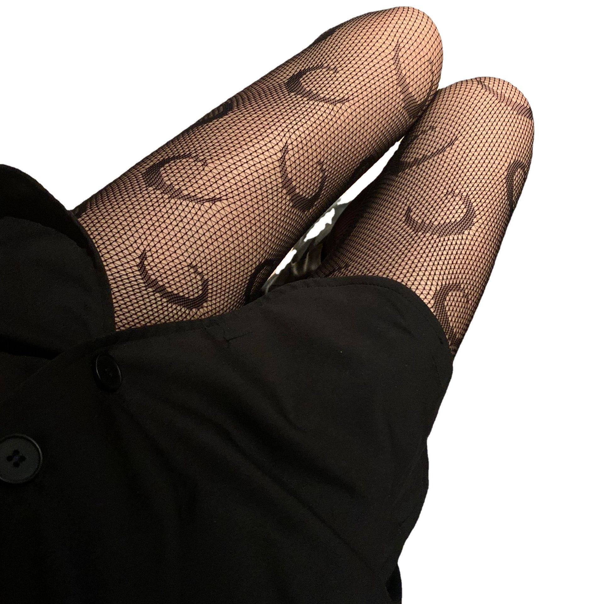 Spot Autumn Lace Mesh Stockings JK Black Silk Stockings Women&#039;s White Small G Moon Flower Bow Tie Pantyhose Fishnet Stockings Mesh Stockings