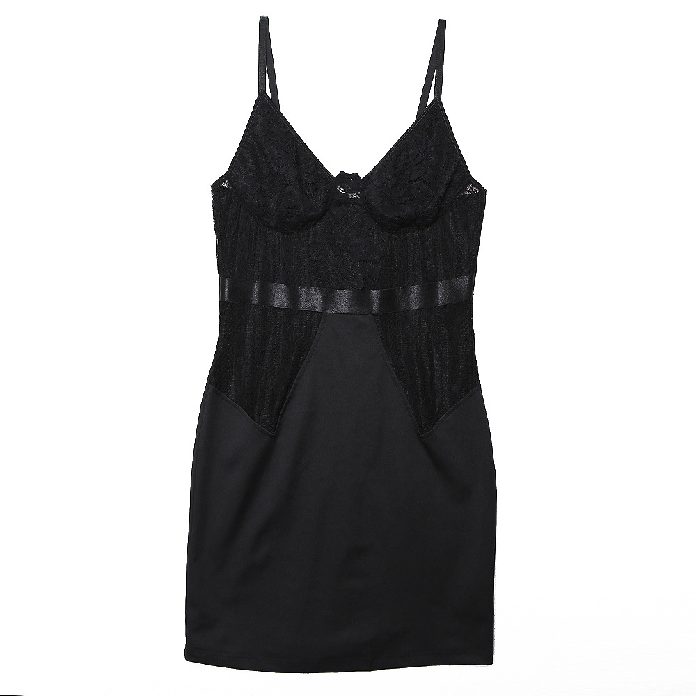 Sexy lingerie Underwear Hot Women's Clothing Sexy Lace Stitching See-through Flower Cutout Hip Skirt Body Shaping Dress