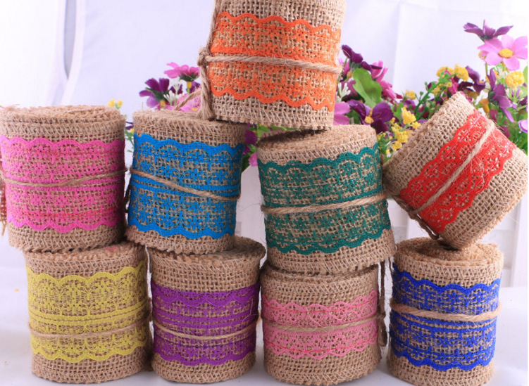 Christmas color lace wedding bride holding flower decorative linen linen roll with 2M