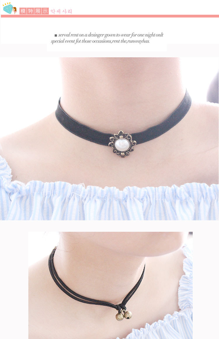 Harajuku Retro Velvet Band Necklace Loli Lace Flower Neckband Necklet Women's Short Clavicle Chain Necklace Wholesale Harajuku Retro Velvet Band Necklace Loli Lace Flower Neckband Necklet Women's Short Clavicle Chain Necklace Wholesale