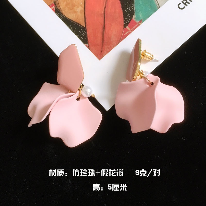 Splendid European And American Earrings Elegant Pink Lace Fake Petal Fringed Earrings Super Fairy Flowers Stud Earrings For Women Personalized Eardrops Splendid European And American Earrings Elegant Pink Lace Fake Petal Fringed Earrings Super Fairy Flowers Stud Earrings For Women Personalized Eardrops