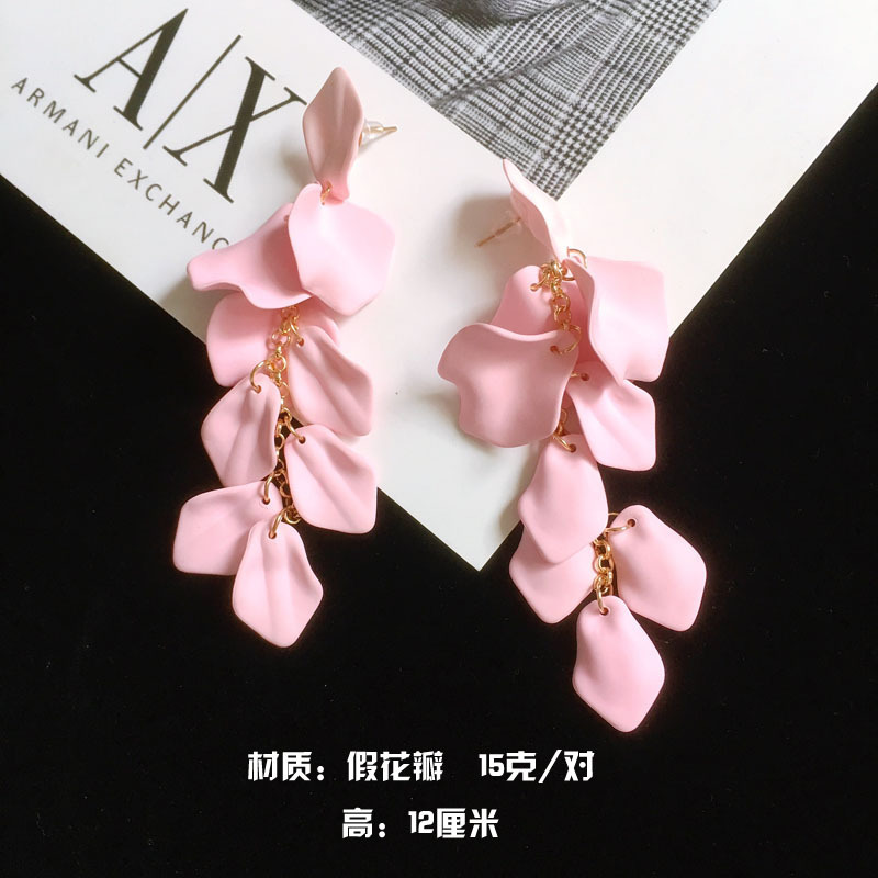 Splendid European And American Earrings Elegant Pink Lace Fake Petal Fringed Earrings Super Fairy Flowers Stud Earrings For Women Personalized Eardrops Splendid European And American Earrings Elegant Pink Lace Fake Petal Fringed Earrings Super Fairy Flowers Stud Earrings For Women Personalized Eardrops