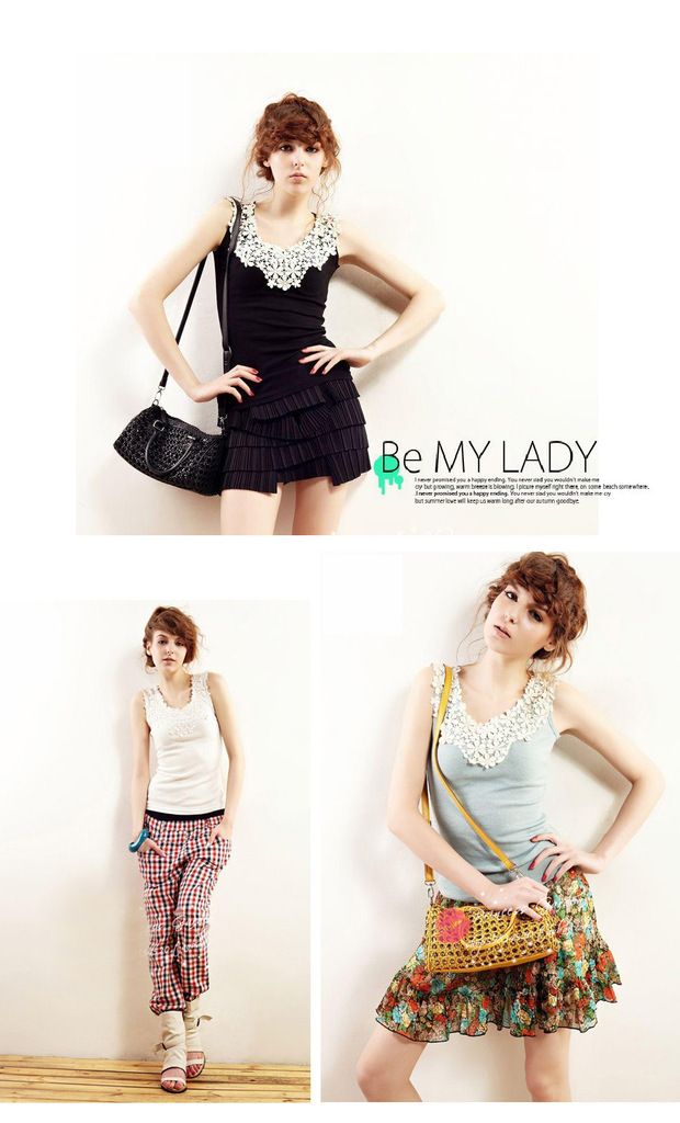 Lady chrysanthemum petals lace hook flower hollow small vest harness vest wholesale base