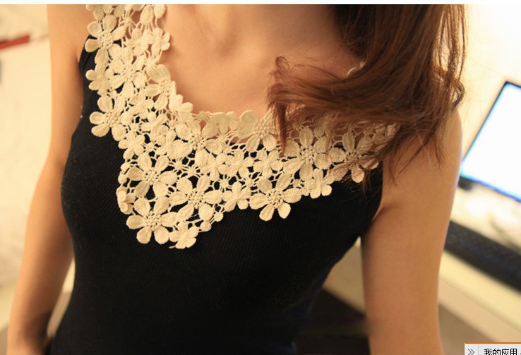 Lady chrysanthemum petals lace hook flower hollow small vest harness vest wholesale base