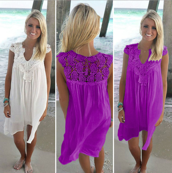 dress with cutout Hook flower Beach dress sexy lace patchwork dress Chiffon dress with cutout hook flower Beach dress dress with cutout Hook flower Beach dress sexy lace patchwork dress Chiffon dress with cutout hook flower Beach dress