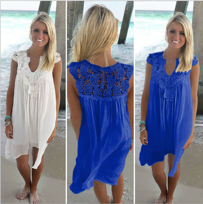 dress with cutout Hook flower Beach dress sexy lace patchwork dress Chiffon dress with cutout hook flower Beach dress dress with cutout Hook flower Beach dress sexy lace patchwork dress Chiffon dress with cutout hook flower Beach dress