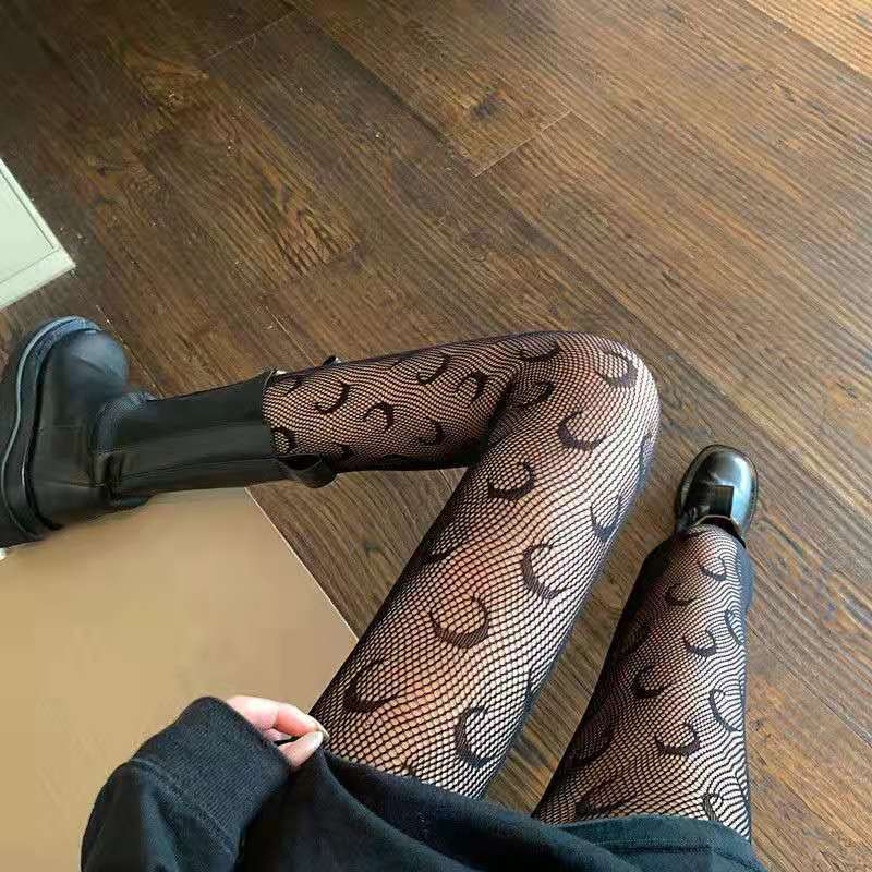 Women&#039;s Stockings Autumn and Winter Black Flower Sexy Snagging Resistant Pantyhose Versatile Korean Style Mesh Stockings Lace Leg-Shaping Socks Fashion